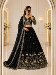 15DESIGNER CHINON SILK THREAD EMBROIDERY WORK LEHENGA CHOLI WITH DUPATTA WEDDING WEAR WHOLESALE PRICE ETHNIC GARMENT (13)