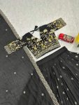 15DESIGNER CHINON SILK THREAD EMBROIDERY WORK LEHENGA CHOLI WITH DUPATTA WEDDING WEAR WHOLESALE PRICE ETHNIC GARMENT (13)