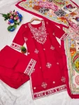 15MODERN COTTON EMBROIDERY GOTA PATTI WORK TOP BOTTOM WITH DUPATTA FESTIVE WEAR WHOLESALE PRICE ETHNIC GARMENT (13)