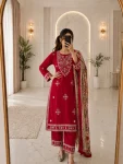 15MODERN COTTON EMBROIDERY GOTA PATTI WORK TOP BOTTOM WITH DUPATTA FESTIVE WEAR WHOLESALE PRICE ETHNIC GARMENT (13)