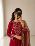 15MODERN COTTON EMBROIDERY GOTA PATTI WORK TOP BOTTOM WITH DUPATTA FESTIVE WEAR WHOLESALE PRICE ETHNIC GARMENT (13)