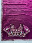 16DESIGNER FENDY SATIN SILK 3BEADS, SEQUNCE & CUTDANA EMBROIDERY WORK LACE BORDER WORK SAREE WITH STITCHED BLOUSE WEDDING WEAR WHOLESALE PRICE ETHNIC GARMENT (37)