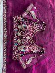 16DESIGNER FENDY SATIN SILK 3BEADS, SEQUNCE & CUTDANA EMBROIDERY WORK LACE BORDER WORK SAREE WITH STITCHED BLOUSE WEDDING WEAR WHOLESALE PRICE ETHNIC GARMENT (37)