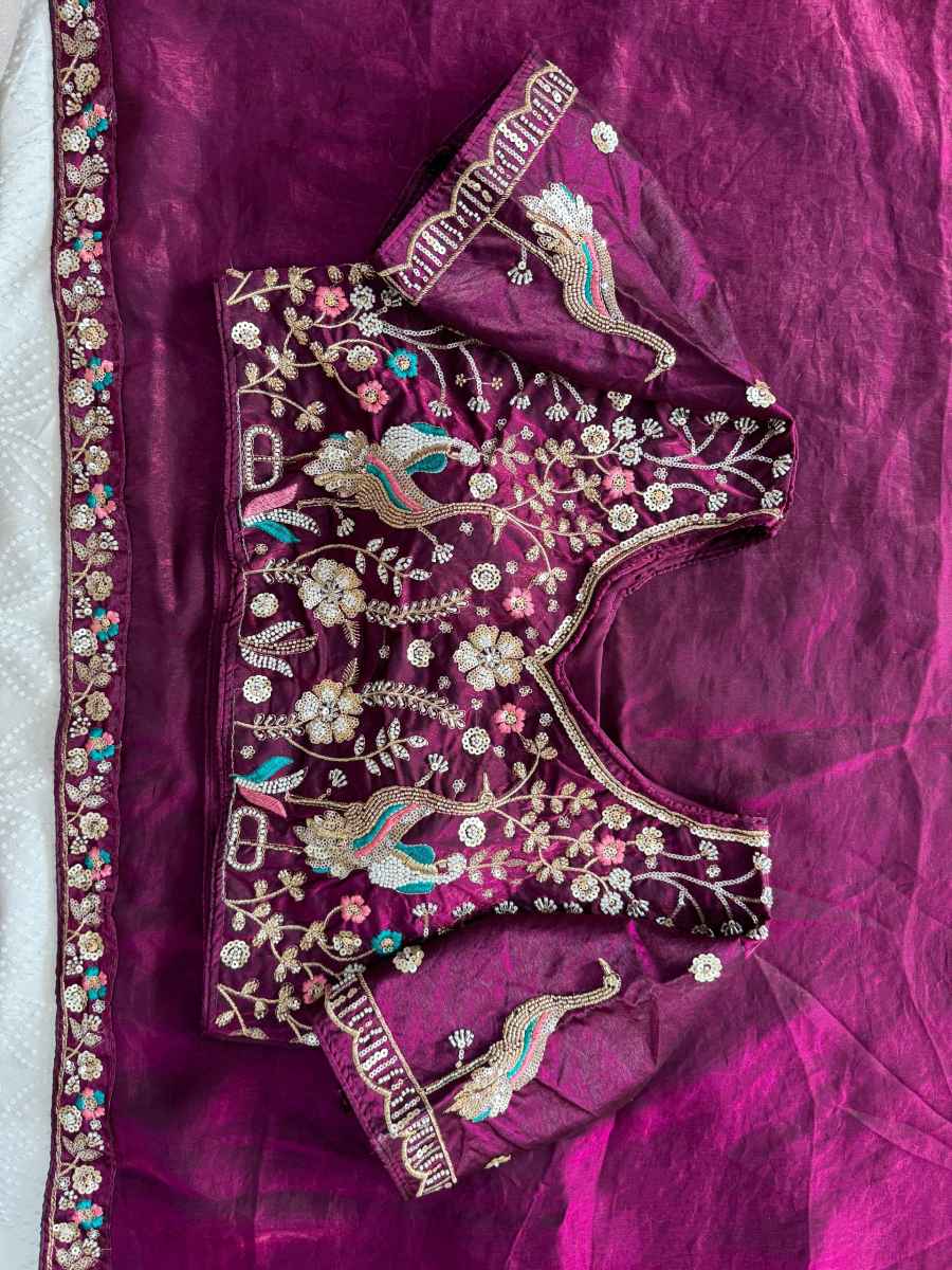 16DESIGNER FENDY SATIN SILK 3BEADS, SEQUNCE & CUTDANA EMBROIDERY WORK LACE BORDER WORK SAREE WITH STITCHED BLOUSE WEDDING WEAR WHOLESALE PRICE ETHNIC GARMENT (30)