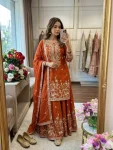 16DESIGNER GMY SILK EMBROIDERY 5 MM SEQUENCE WORK TOP PALAZZO WITH DUPATTA FESTIVE WEAR WHOLESALE PRICE ETHNIC GARMENT (6)
