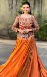 17DESIGNER CHINON EMBROIDERY THREAD & SEQUENCE WORK LEHENGA CHOLI WEDDING WEAR WHOLESALE PRICE ETHNIC GARMENT (12)