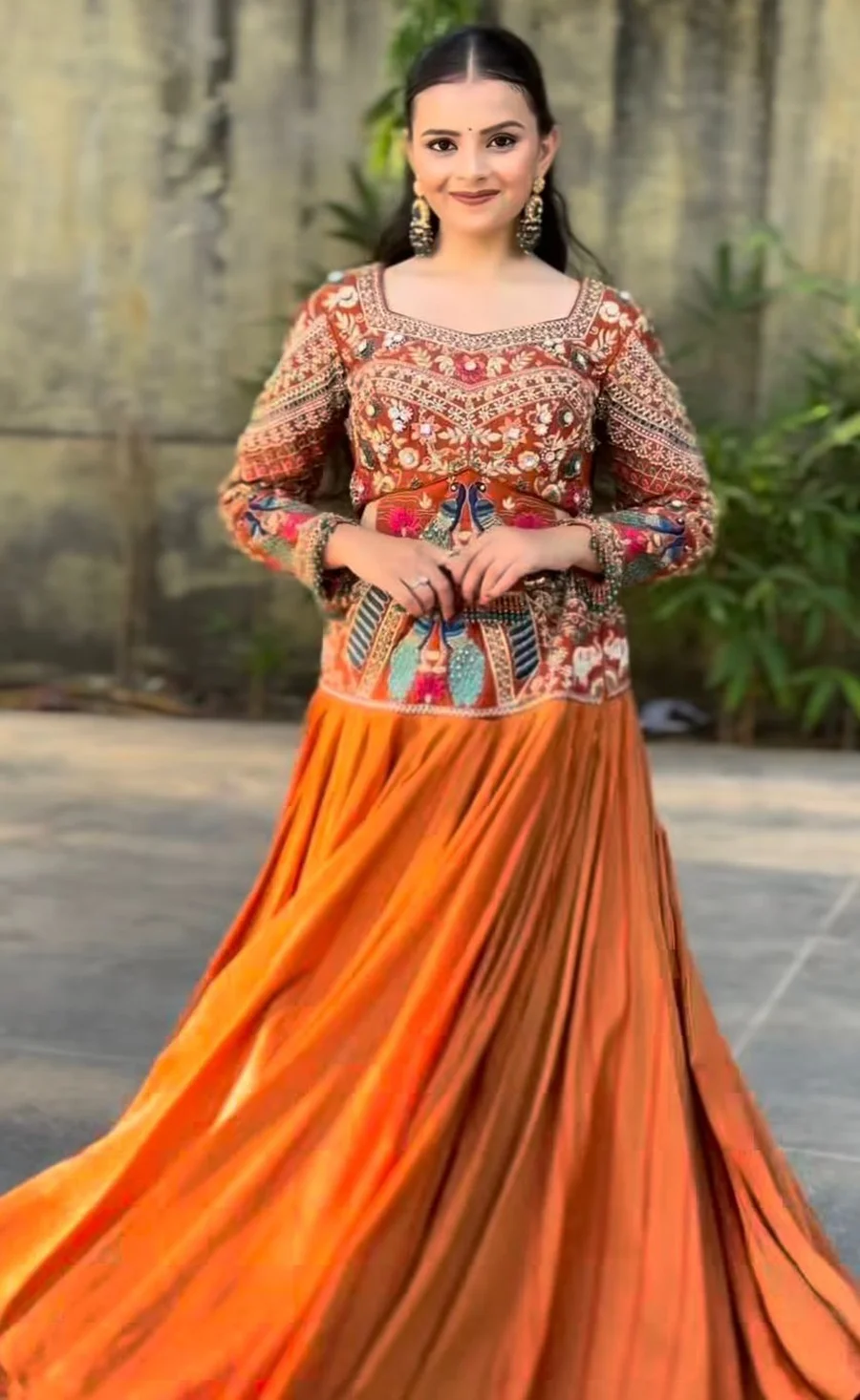 17DESIGNER CHINON EMBROIDERY THREAD & SEQUENCE WORK LEHENGA CHOLI WEDDING WEAR WHOLESALE PRICE ETHNIC GARMENT (13)