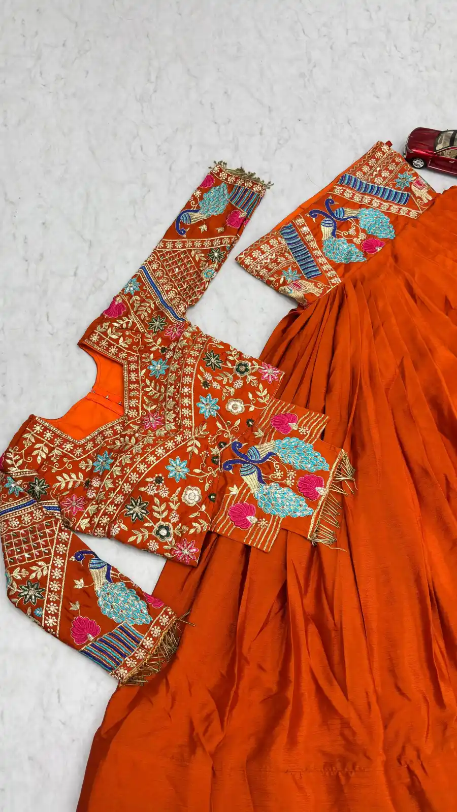 17DESIGNER CHINON EMBROIDERY THREAD & SEQUENCE WORK LEHENGA CHOLI WEDDING WEAR WHOLESALE PRICE ETHNIC GARMENT (9)