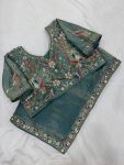 17DESIGNER FENDY SATIN SILK 3BEADS, SEQUNCE & CUTDANA EMBROIDERY WORK LACE BORDER WORK SAREE WITH STITCHED BLOUSE WEDDING WEAR WHOLESALE PRICE ETHNIC GARMENT (44)