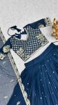 18DESIGNER GEORGETTE EMBROIDERY 7 MM SEQUENCE WORK LEHENGA CHOLI WITH DUPATTA WEDDING WEAR WHOLESALE PRICE ETHNIC GARMENT (18)