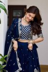 18DESIGNER GEORGETTE EMBROIDERY 7 MM SEQUENCE WORK LEHENGA CHOLI WITH DUPATTA WEDDING WEAR WHOLESALE PRICE ETHNIC GARMENT (18)