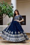 18DESIGNER GEORGETTE EMBROIDERY 7 MM SEQUENCE WORK LEHENGA CHOLI WITH DUPATTA WEDDING WEAR WHOLESALE PRICE ETHNIC GARMENT (18)