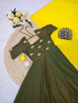 18DESIGNER VICHITRA SILK MAGGAM HAND WORK GOWN WITH DUPATTA FESTIVE WEAR WHOLESALE PRICE ETHNIC GARMENT (3)