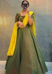 18DESIGNER VICHITRA SILK MAGGAM HAND WORK GOWN WITH DUPATTA FESTIVE WEAR WHOLESALE PRICE ETHNIC GARMENT (3)