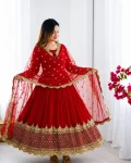 19DESIGNER GEORGETTE EMBROIDERY SEQUENCE WORK GOWN WITH DUPATTA FESTIVE WEAR WHOLESALE PRICE ETHNIC GARMENT (13)