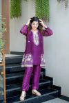 1DESIGNER CHINON EMBROIDERY BEADS WORK KURTI KOTI WITH BOTTOM SET PARTY WEAR WHOLESALE PRICE ETHNIC GARMENT (14)