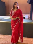 1DESIGNER FENDY SATIN SILK BEADS & SEQUENCE EMBROIDERY WORK LACE BORDER SAREE WITH STITCHED BLOUSE WEDDING WEAR WHOLESALE PRICE ETHNIC GARMENT (37)