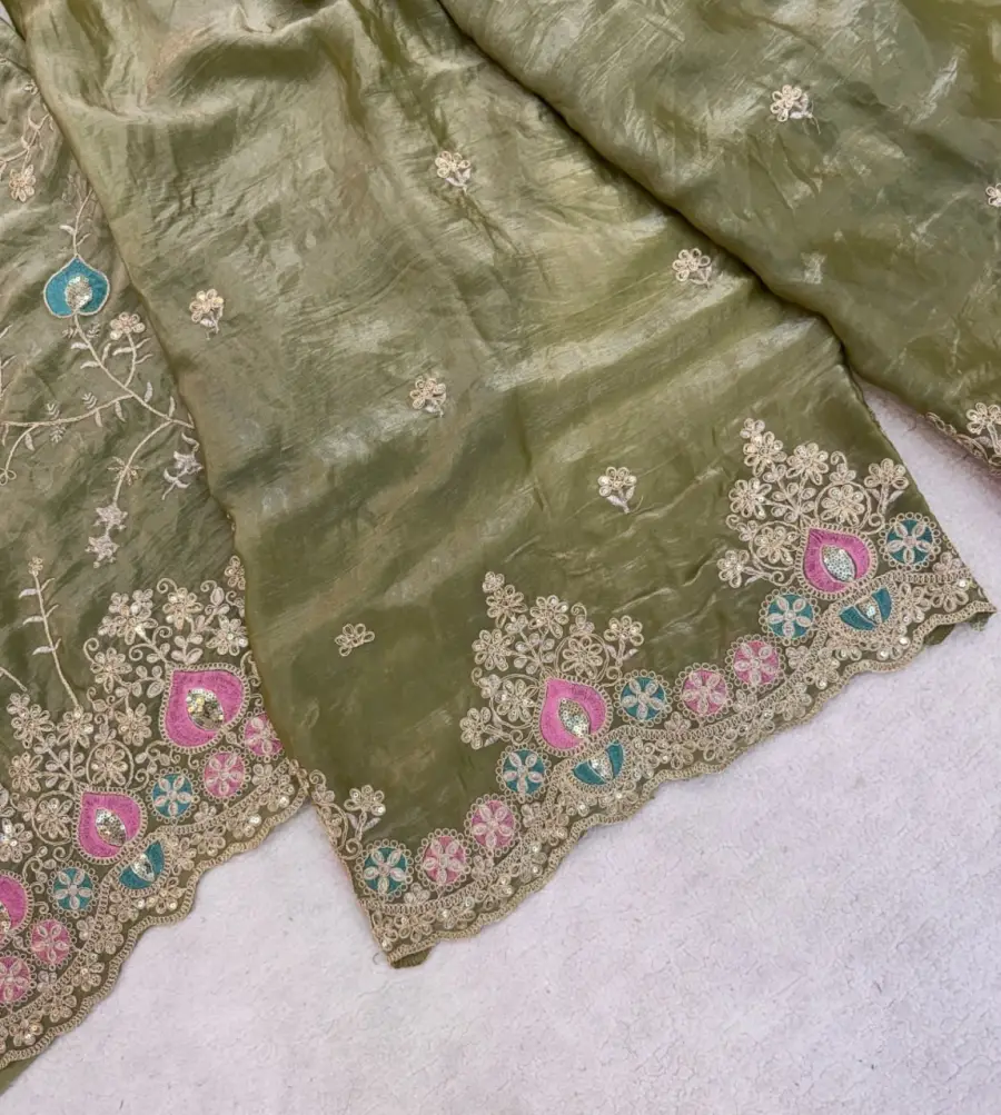1DESIGNER FENDY SILK CODING SEQUENCE & THREAD WORK TOP BOTTOM WITH DUPATTA FESTIVE WEAR WHOLESALE PRICE ETHNIC GARMENT (21)