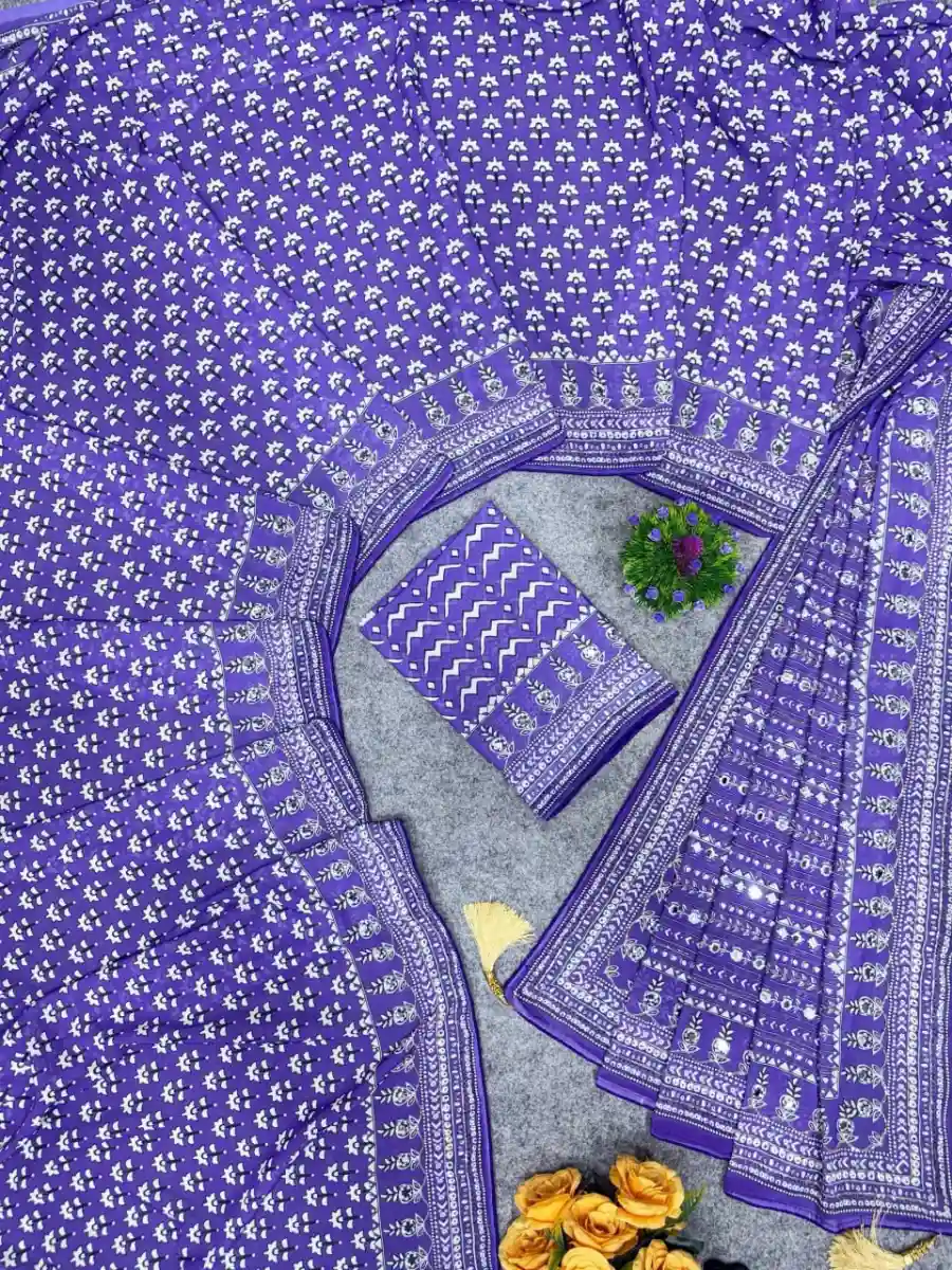 1DESIGNER GEORGETTE CUTDANA AND REAL MIRROR WORK SAREE WITH UNSTITCHED BLOUSE FESTIVE WEAR WHOLESALE PRICE ETHNIC GARMENT (28)