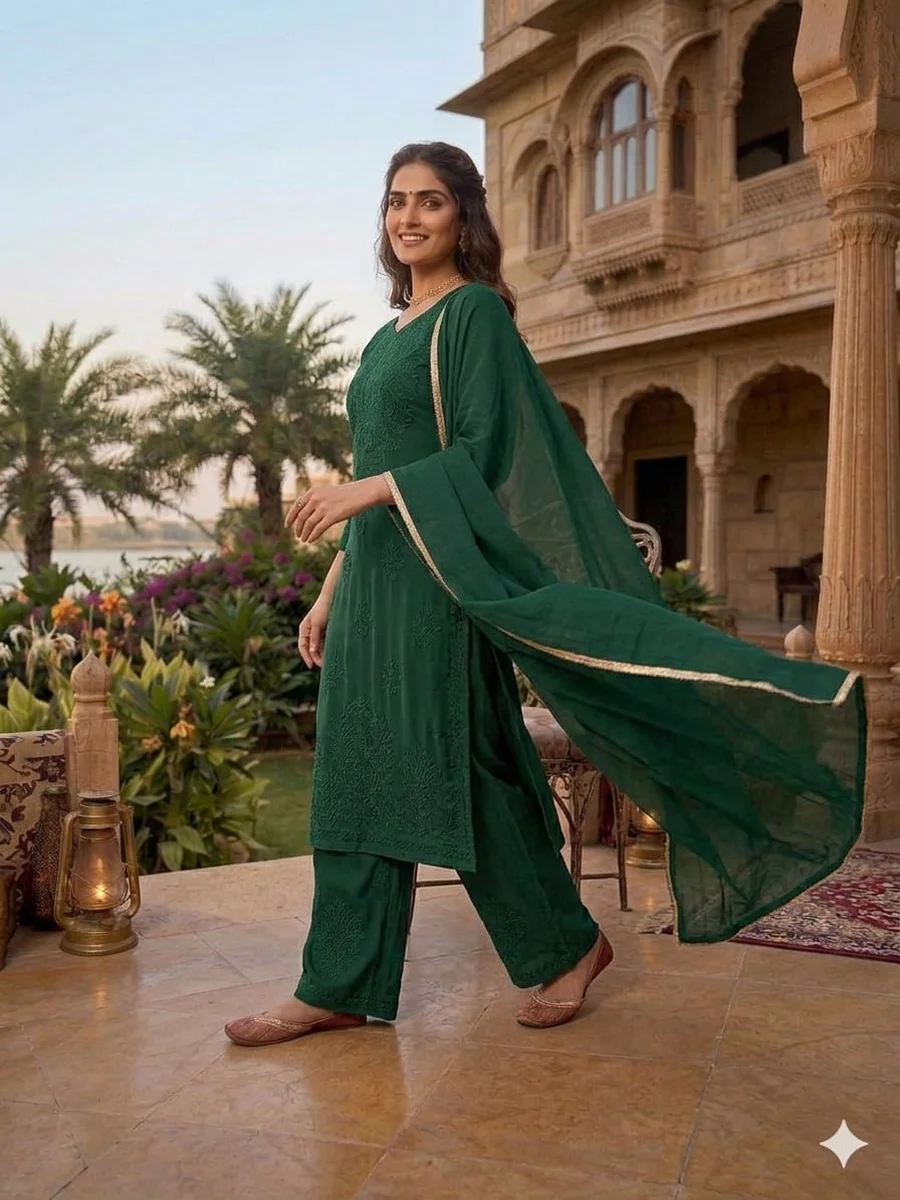 1DESIGNER GEORGETTE EMBROIDERY WORK TOP PALAZZO WITH DUPATTA FESTIVE WEAR WHOLESALE PRICE ETHNIC GARMENT (16)