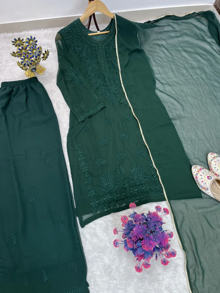 1DESIGNER GEORGETTE EMBROIDERY WORK TOP PALAZZO WITH DUPATTA FESTIVE WEAR WHOLESALE PRICE ETHNIC GARMENT (6)