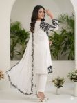 1DESIGNER GEORGETTE SEQUENCE EMBROIDERY WORK TOP BOTTOM WITH DUPATTA FESTIVE WEAR WHOLESALE PRICE ETHNIC GARMENT (17)