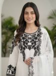1DESIGNER GEORGETTE SEQUENCE EMBROIDERY WORK TOP BOTTOM WITH DUPATTA FESTIVE WEAR WHOLESALE PRICE ETHNIC GARMENT (17)