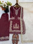 1DESIGNER GMY SILK EMBROIDERY SEQUENCE WORK TOP PALAZZO WITH DUPATTA WEDDING WEAR WHOLESALE PRICE ETHNIC GARMENT (11)