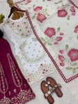 1DESIGNER GMY SILK EMBROIDERY SEQUENCE WORK TOP PALAZZO WITH DUPATTA WEDDING WEAR WHOLESALE PRICE ETHNIC GARMENT (14)
