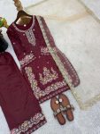 1DESIGNER GMY SILK EMBROIDERY SEQUENCE WORK TOP PALAZZO WITH DUPATTA WEDDING WEAR WHOLESALE PRICE ETHNIC GARMENT (11)