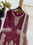 1DESIGNER GMY SILK EMBROIDERY SEQUENCE WORK TOP PALAZZO WITH DUPATTA WEDDING WEAR WHOLESALE PRICE ETHNIC GARMENT (11)