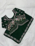 1DESIGNER MALAI SATIN BEADS 3 SEQUNCE EMBROIDERY WORK LACE BORDER WORK SAREE WITH STITCHED BLOUSE WEDDING WEAR WHOLESALE PRICE ETHNIC GARMENT (18)