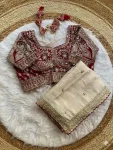 1DESIGNER RANGOLI SILK SEQUENCE AND ZARI EMBROIDERY WITH MULTI ARC BORDER WORK SAREE WITH STITCHED BLOUSE WEDDING WEAR WHOLESALE PRICE ETHNIC GARMENT (9)
