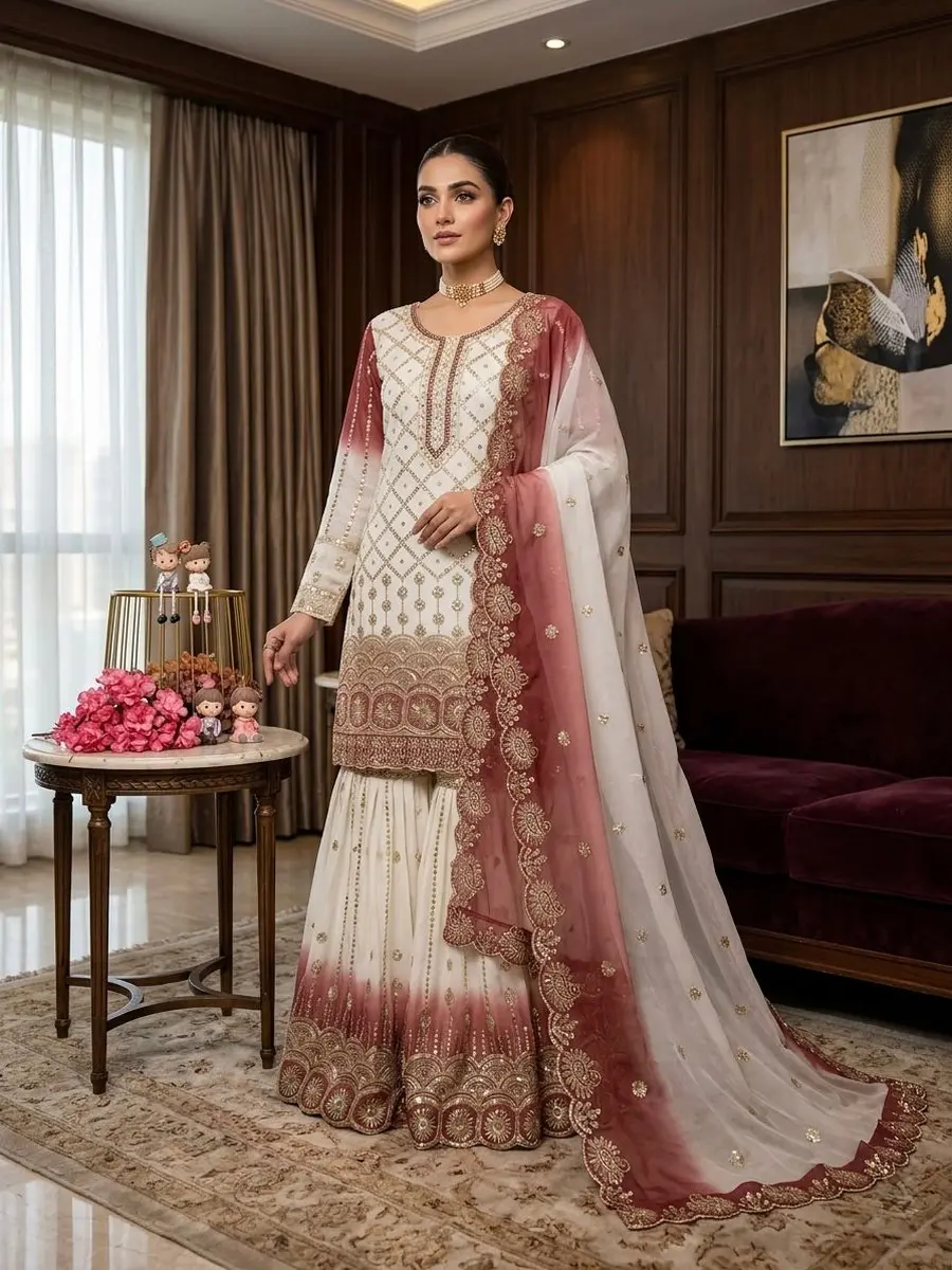 1DESIGNER STAR GEORGTTE EMBROIDERY 5 MM SEQUENCE WORK TOP PALAZZO WITH DUPATTA FESTIVE WEAR WHOLESALE PRICE ETHNIC GARMENT (29)
