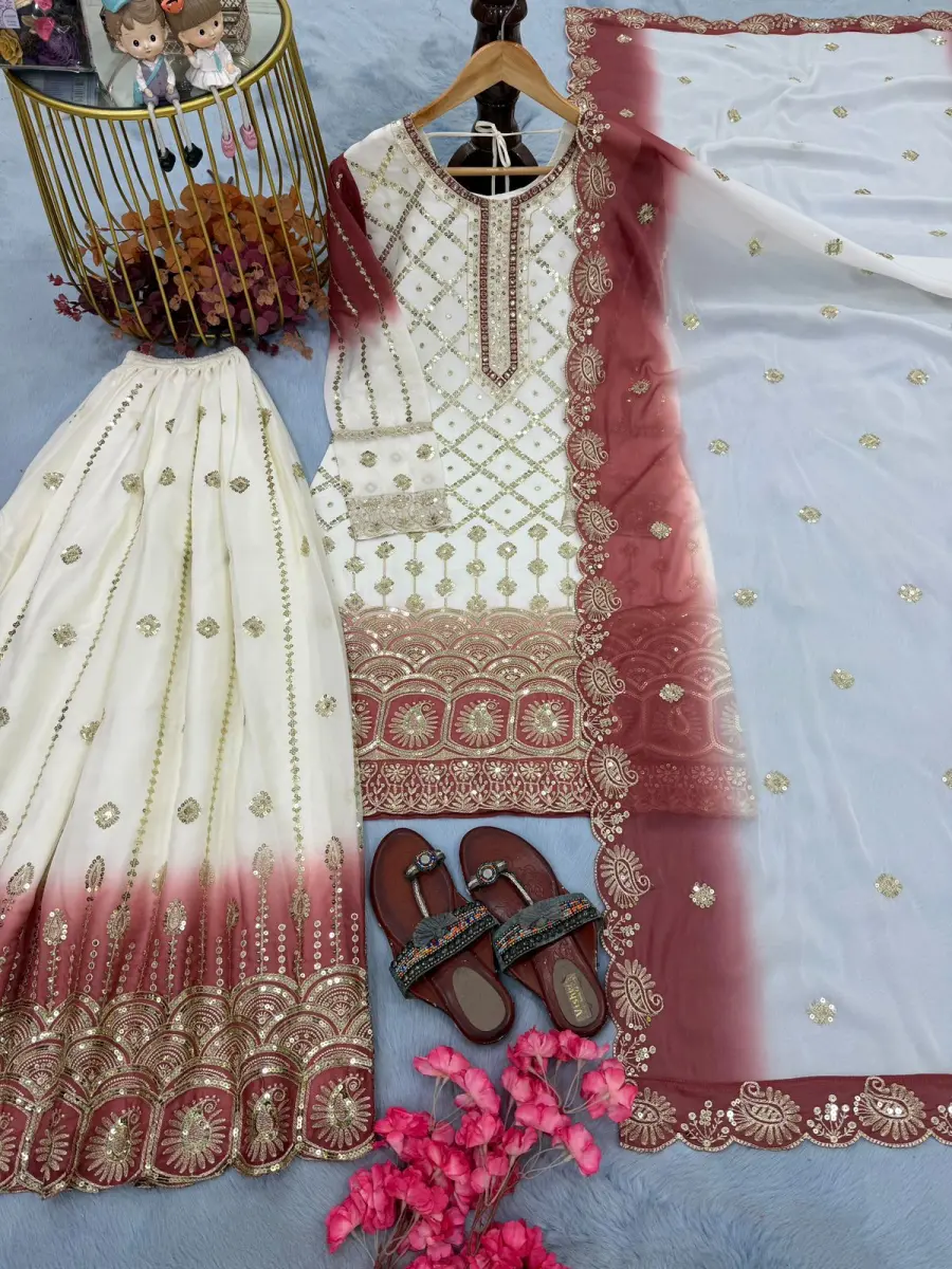 1DESIGNER STAR GEORGTTE EMBROIDERY 5 MM SEQUENCE WORK TOP PALAZZO WITH DUPATTA FESTIVE WEAR WHOLESALE PRICE ETHNIC GARMENT (30)