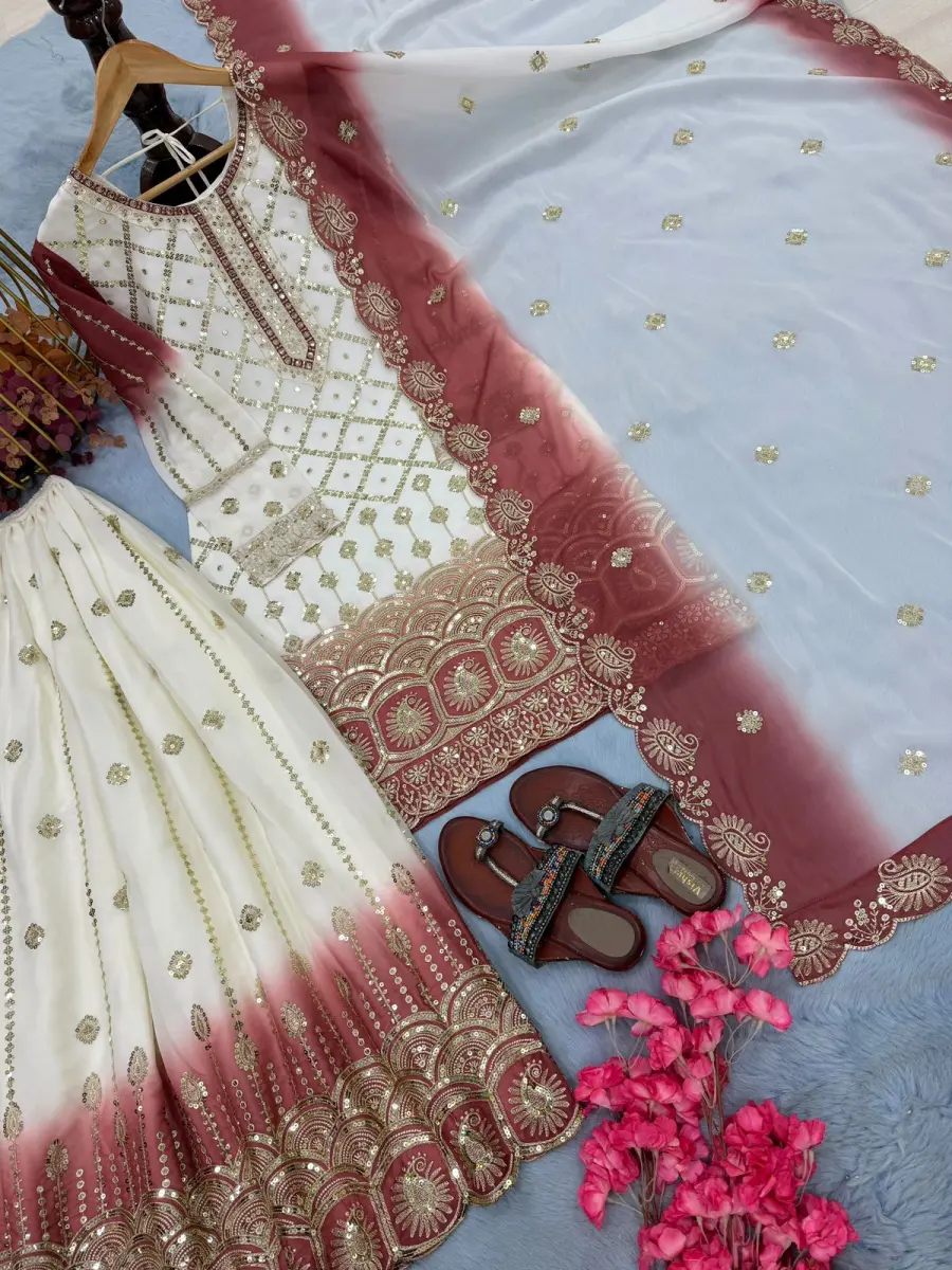1DESIGNER STAR GEORGTTE EMBROIDERY 5 MM SEQUENCE WORK TOP PALAZZO WITH DUPATTA FESTIVE WEAR WHOLESALE PRICE ETHNIC GARMENT (31)