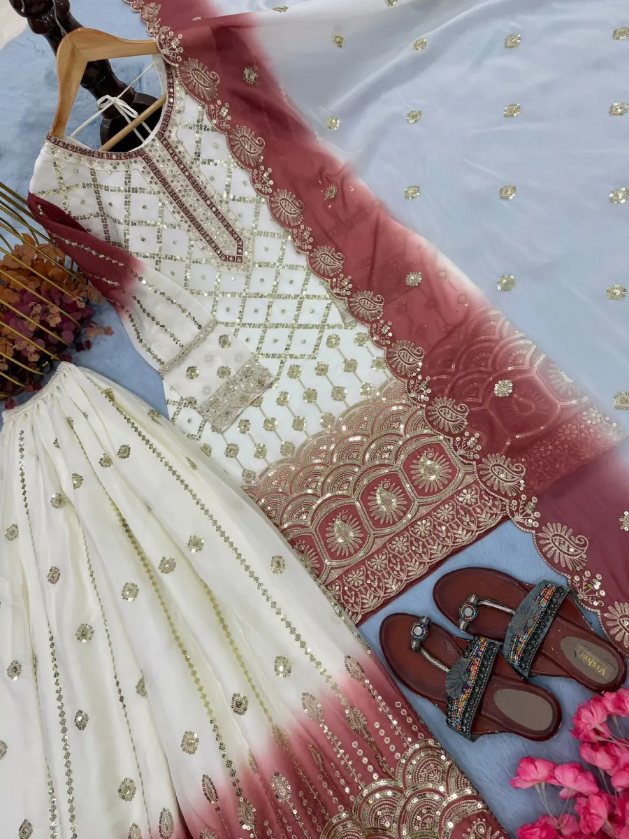 1DESIGNER STAR GEORGTTE EMBROIDERY 5 MM SEQUENCE WORK TOP PALAZZO WITH DUPATTA FESTIVE WEAR WHOLESALE PRICE ETHNIC GARMENT (32)