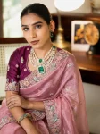 1DESIGNER TISSUE SILK EMBROIDERY WITH CUTWORK SAREE WITH UNSTITCHED BLOUSE WEDDING WEAR WHOLESALE PRICE ETHNIC GARMENT (29)