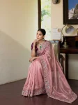 1DESIGNER TISSUE SILK EMBROIDERY WITH CUTWORK SAREE WITH UNSTITCHED BLOUSE WEDDING WEAR WHOLESALE PRICE ETHNIC GARMENT (29)