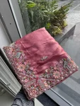 1DESIGNER TISSUE SILK EMBROIDERY WITH CUTWORK SAREE WITH UNSTITCHED BLOUSE WEDDING WEAR WHOLESALE PRICE ETHNIC GARMENT (29)
