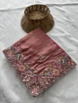 1DESIGNER TISSUE SILK EMBROIDERY WITH CUTWORK SAREE WITH UNSTITCHED BLOUSE WEDDING WEAR WHOLESALE PRICE ETHNIC GARMENT (29)