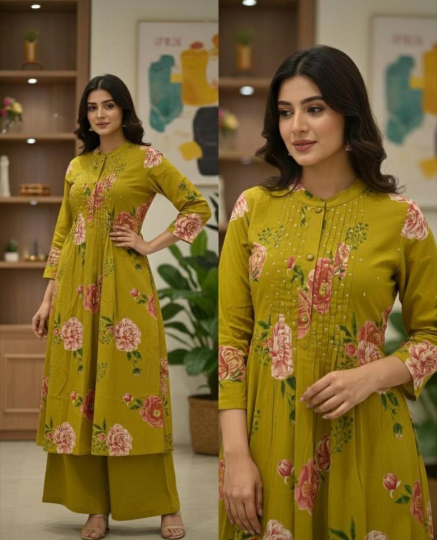 1FANCY COTTON PRINT WORK CO-ORD SET DAILY WEAR WHOLESALE PRICE ETHNIC GARMENT (10)