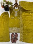1FANCY GMY SILK EMBROIDERY BEADS WORK TOP PALAZZO WITH DUPATTA FESTIVE WEAR WHOLESALE PRICE ETHNIC GARMENT (46)