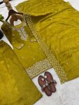 1FANCY GMY SILK EMBROIDERY BEADS WORK TOP PALAZZO WITH DUPATTA FESTIVE WEAR WHOLESALE PRICE ETHNIC GARMENT (46)