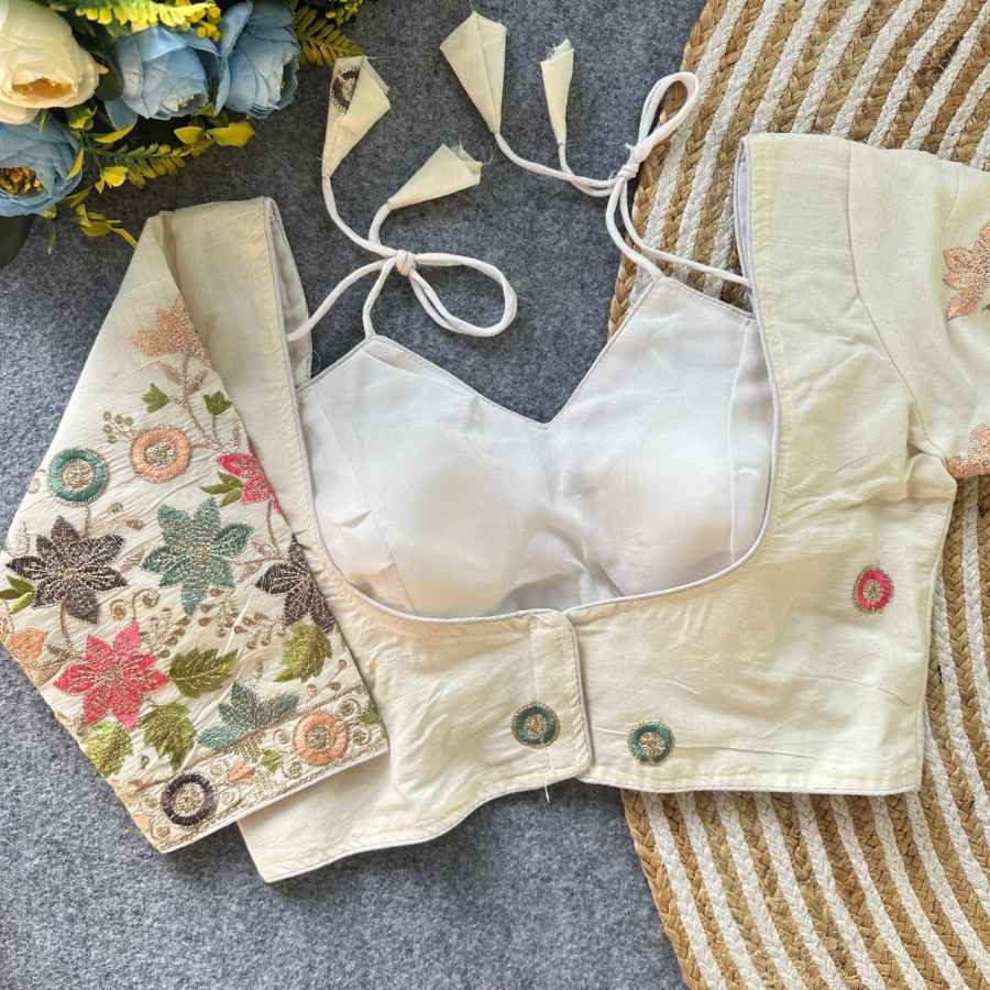 1FANCY KHADI COTTON EMBROIDERED WORK STITCHED BLOUSE FESTIVE WEAR WHOLESALE PRICE ETHNIC GARMENT (9)