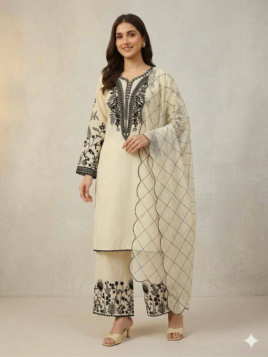 1FANCY MUL COTTON SEQUENCE EMBROIDERY WORK TOP PALAZZO WITH DUPATTA FESTIVE WEAR WHOLESALE PRICE ETHNIC GARMENT (12)