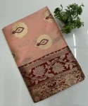 1LATEST BANARASI SILK FLOWERS AND MINA & ZARI WEAVING RICH PALLU WITH UNIQUE BORDER WORK SAREE WITH UNSTITCHED BLOUSE FESTIVE WEAR WHOLESALE PRICE ETHNIC GARMENT (12)
