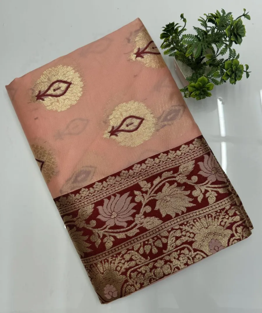 1LATEST BANARASI SILK FLOWERS AND MINA & ZARI WEAVING RICH PALLU WITH UNIQUE BORDER WORK SAREE WITH UNSTITCHED BLOUSE FESTIVE WEAR WHOLESALE PRICE ETHNIC GARMENT (11)