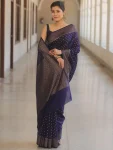 1LATEST LICHI SILK JACQUARD WORK SAREE WITH UNSTITCHED BLOUSE FESTIVE WEAR WHOLESALE PRICE ETHNIC GARMENT (10)