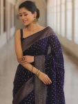 1LATEST LICHI SILK JACQUARD WORK SAREE WITH UNSTITCHED BLOUSE FESTIVE WEAR WHOLESALE PRICE ETHNIC GARMENT (10)